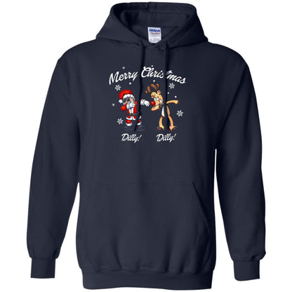 Christmas T-shirt Santa And Reindeer Dilly Dilly Navy
