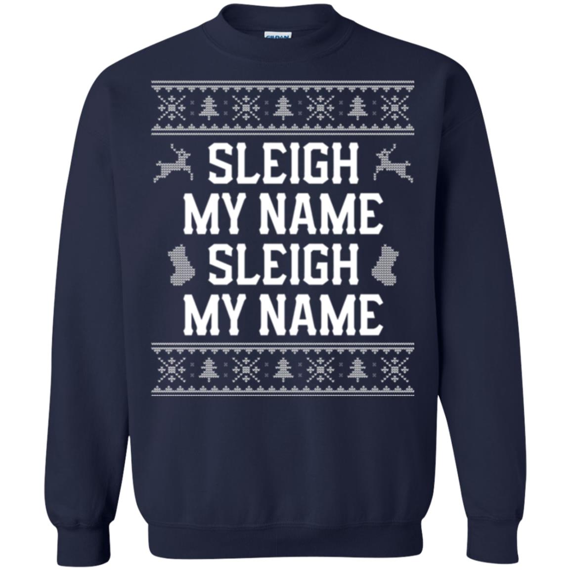 Christmas T-shirt Sleigh My Name Navy
