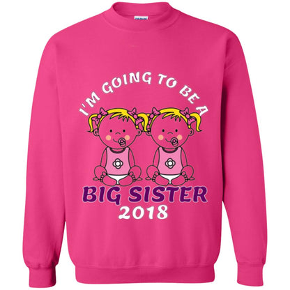Family T-shirt I_m Going To Be A Big Sister Of Twins 2018 Heliconia