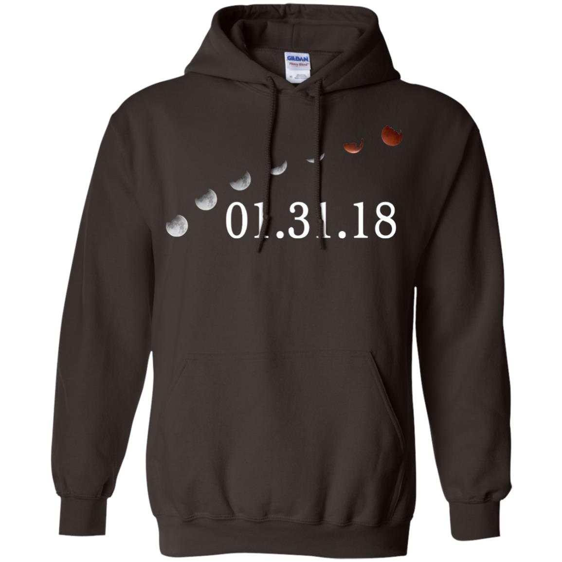 Usa Total Lunar Eclipse On January 31, 2018 T-shirt Dark Chocolate