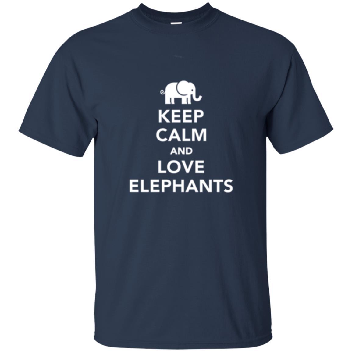 Elephant Lover T-shirt Keep Calm And Love Elephants T-shirt Navy