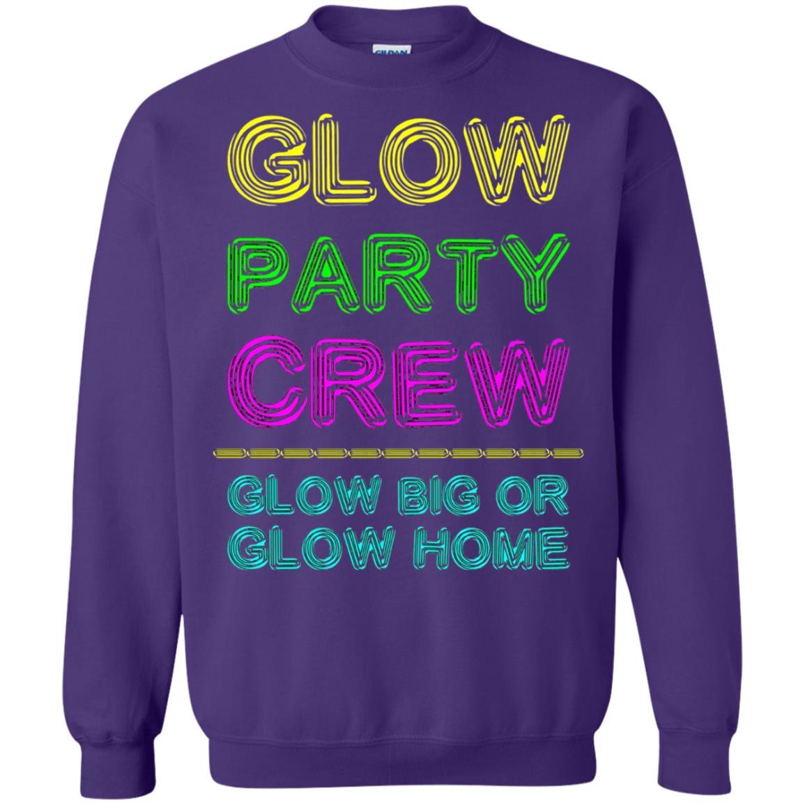 Funny Party T-shirt Glow Party Crew Purple