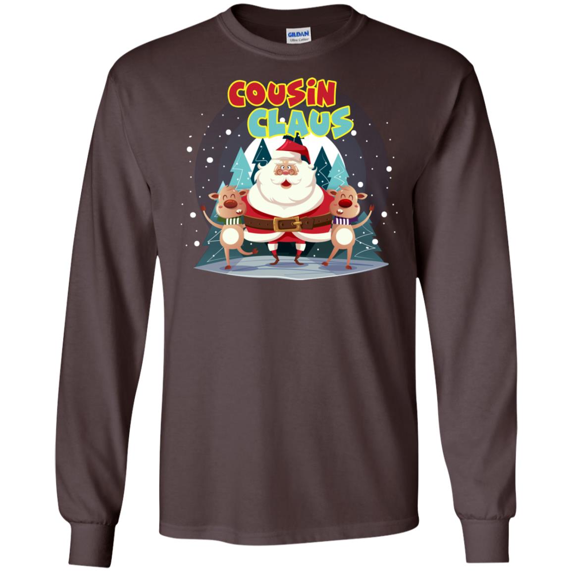 Cousin Claus Matching Family X-mas Gift Shirt Dark Chocolate