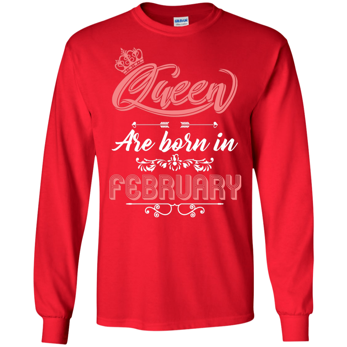 Brithday T-Shirt Queen Are Born In February Red