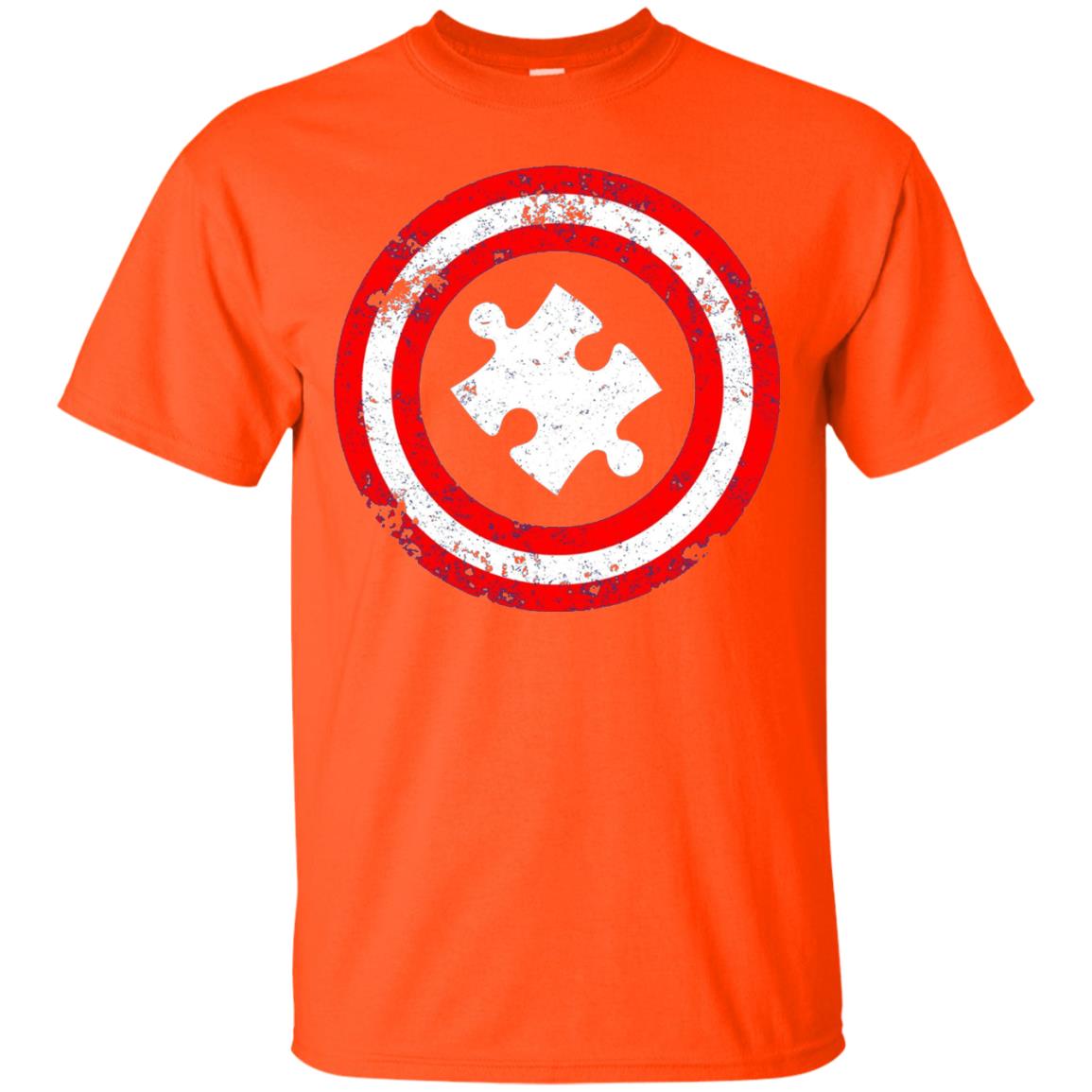 Captain Autism Superhero T-shirt Autism Awareness Orange