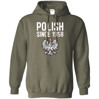 60th Birthday T-shirt Polish Since 1958 Military Green