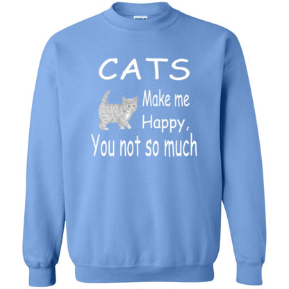 Cat Lover T-shirt Cats Make Me Happy You Not So Much Carolina Blue