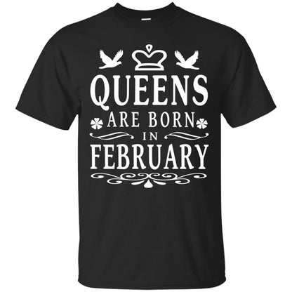 Birthday T-shirt Queens Are Born In February Black