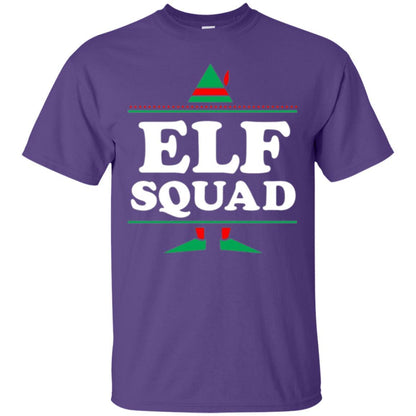 Christmas T-shirt Elf Squad Holiday Family Group Matching Purple