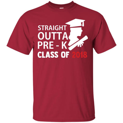 Straight Outta Pre-k Class Of 2018 Preschool Graduation Shirt Cardinal