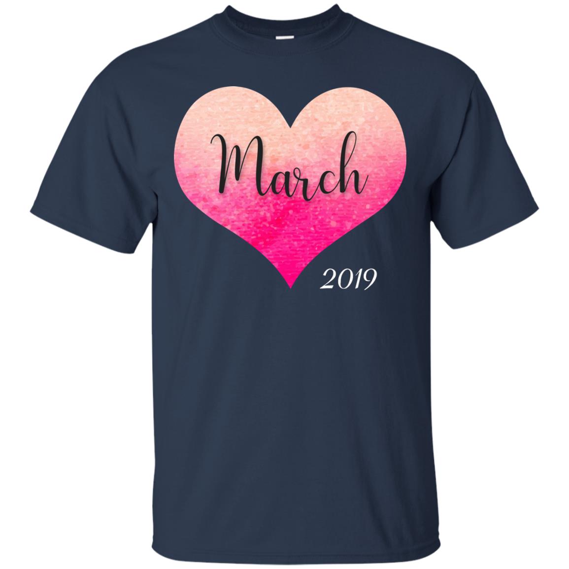 Pregnancy Reveal Announcement Party March 2019 Shirt Navy