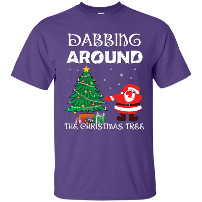 Christmas T-Shirt Dabbing Around The Christmas Tree Purple