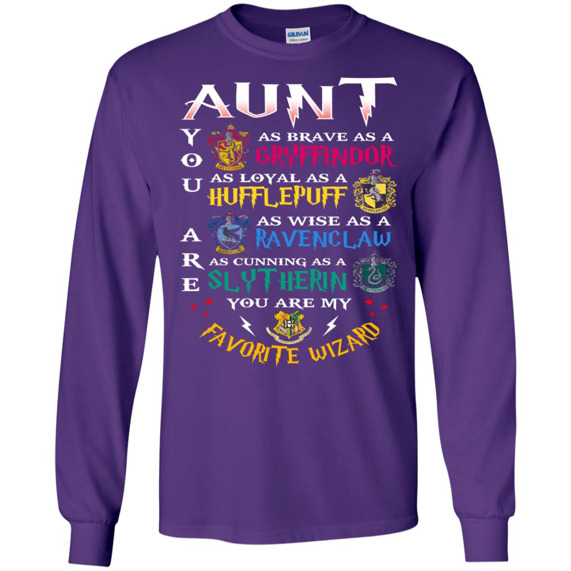 Aunt My Favorite Wizard Harry Potter Fan T-shirt Purple