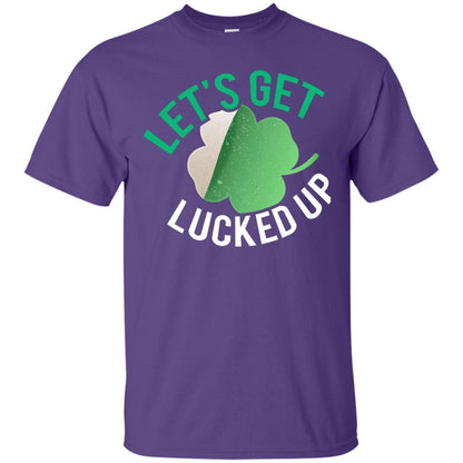 Let's Get Lucked Up Shamrocks Saint Patrick's Day T-shirt Purple