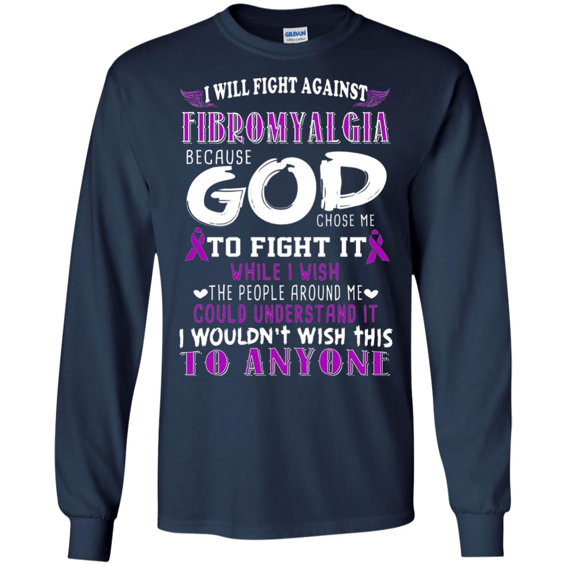 Fibromyalgia Awareness Shirt I Will Fight Against Fibromyalgia Navy