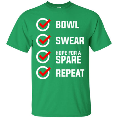 Bowling Lover T-shirt Bowl Swear Hope For A Spare Repeat Irish Green