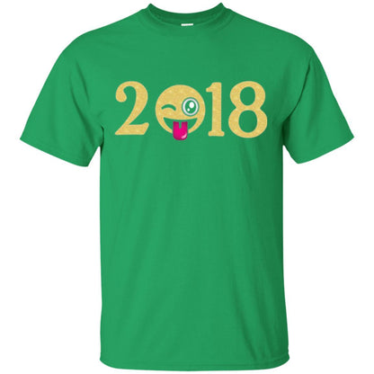 Happy New Year T-shirt Face New Year 2018 Party Irish Green
