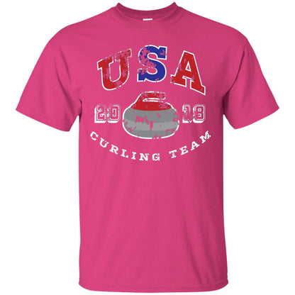 Usa Curling Team 2018 Curling Lover T-shirt Heliconia
