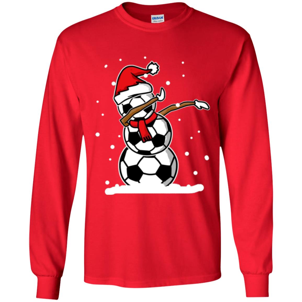 Christmas T-shirt Dabbing Snowman Ball Red