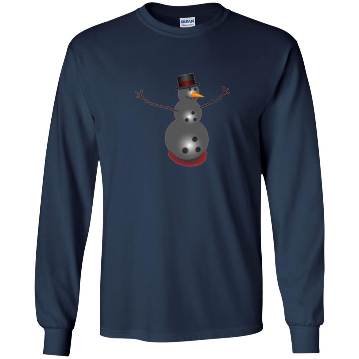 Christmas T-shirt Bowling Ball Snowman Navy