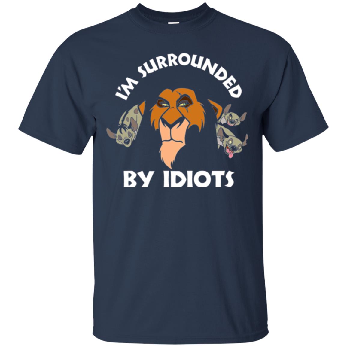 Disney Lion King T-shirt Scar Surrounded By Idiots Navy