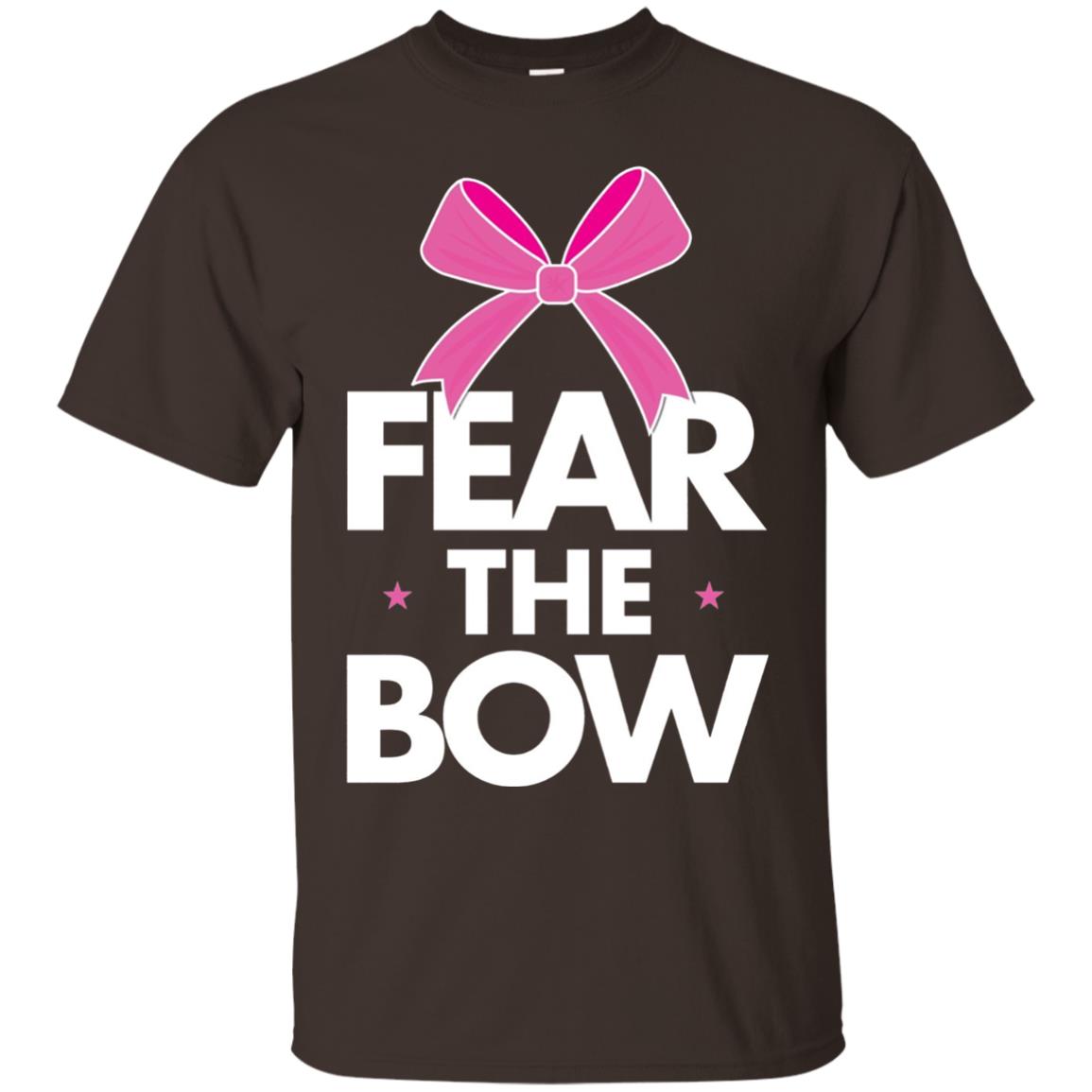 Fear The Bow Big Pink Bow Cheerleader Apparel Shirt Dark Chocolate