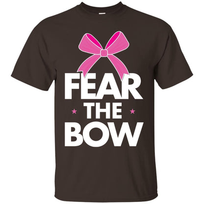Fear The Bow Big Pink Bow Cheerleader Apparel Shirt Dark Chocolate