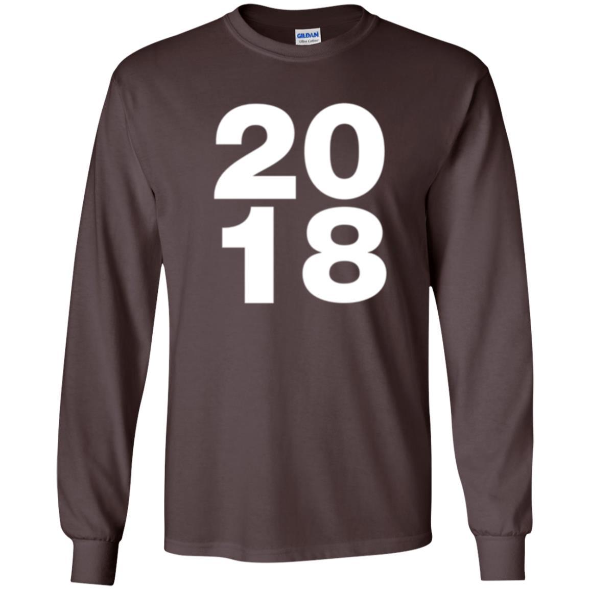 Happy New Year T-shirt 2018 New Year Party T-shirt Dark Chocolate