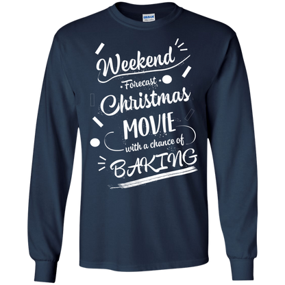 Christmas T-shirt Weekend Forecast Christmas Movie With A Chance Of Baking Navy