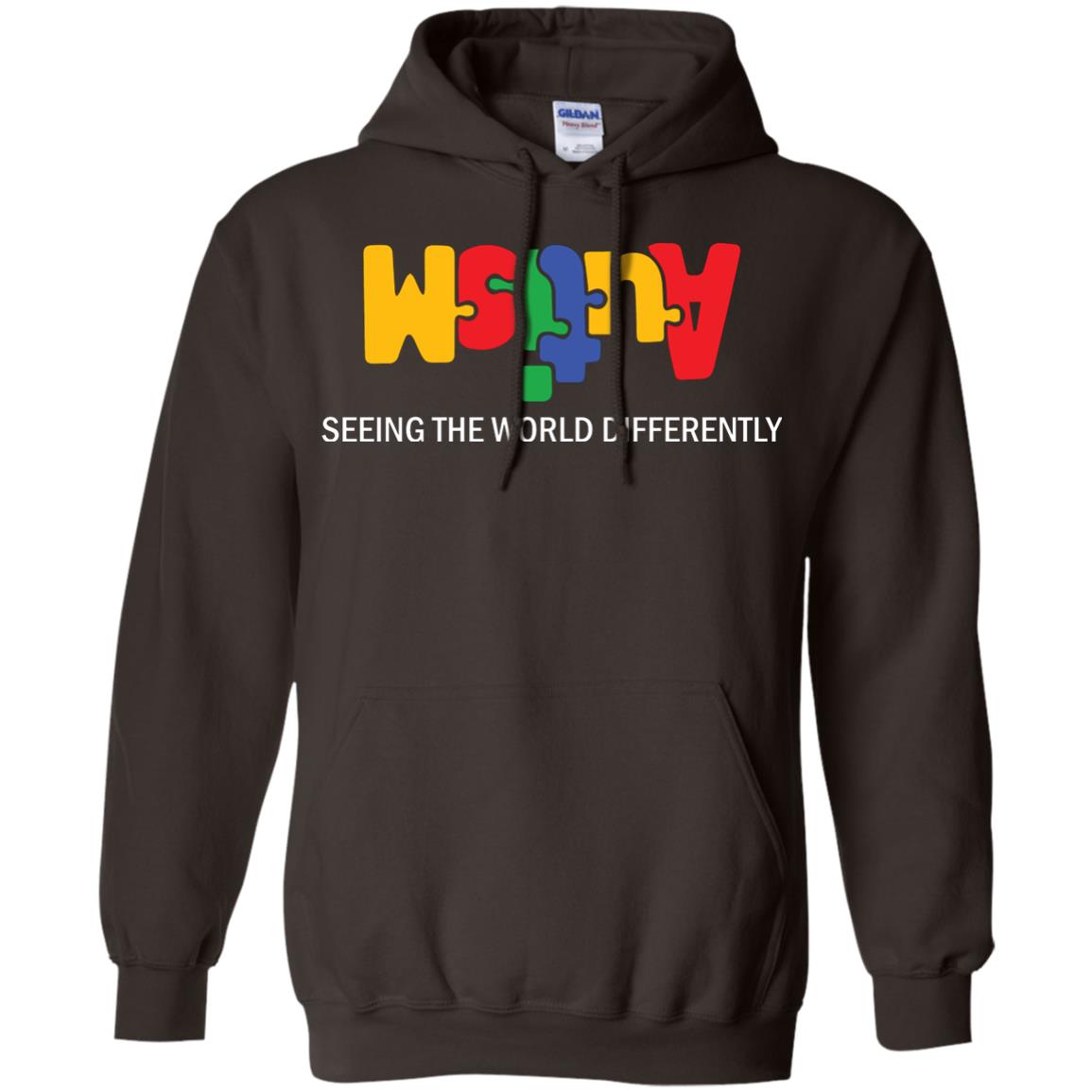 Autism Awareness T-shirt Seeing The World Differently Dark Chocolate
