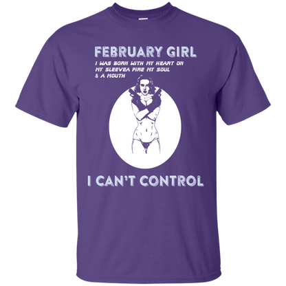 February Girl I Was Born With My Heart T-shirt Purple