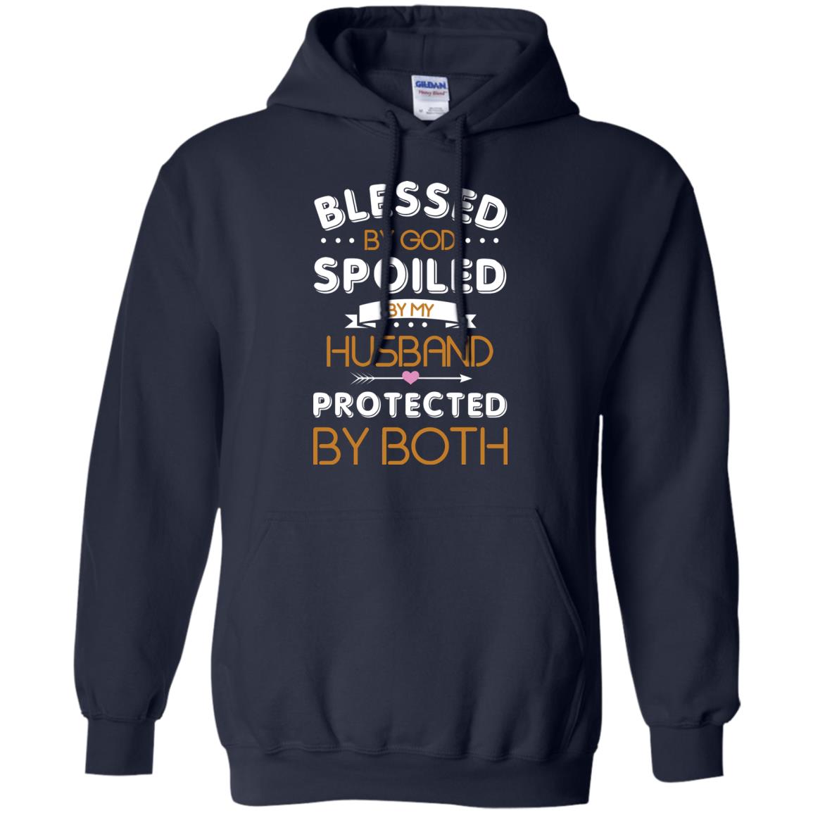 Blessed By God Spoiled By My Husband Protected By Both Shirt Navy