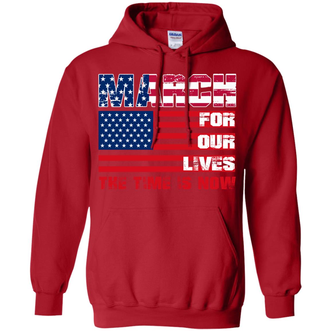 March For Our Lives The Time Is Now Gun Controls T-shirt Red