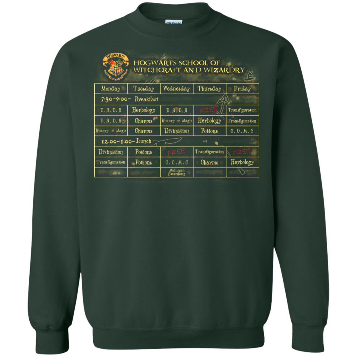 Harry's Schedule Harry Potter Shirt Forest Green