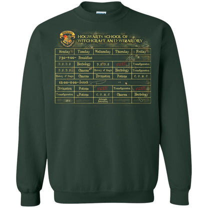 Harry's Schedule Harry Potter Shirt Forest Green