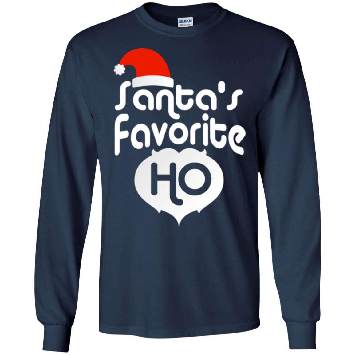 Christmas T-shirt Santa's Favorite Ho Navy