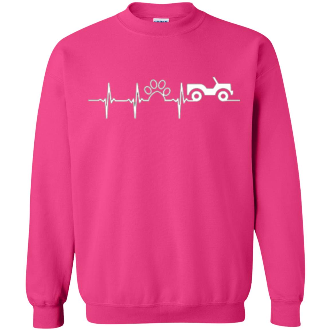 Cat Lovers T-shirt Jeep And Paw Heartbeat Heliconia