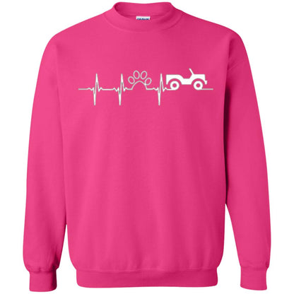Cat Lovers T-shirt Jeep And Paw Heartbeat Heliconia