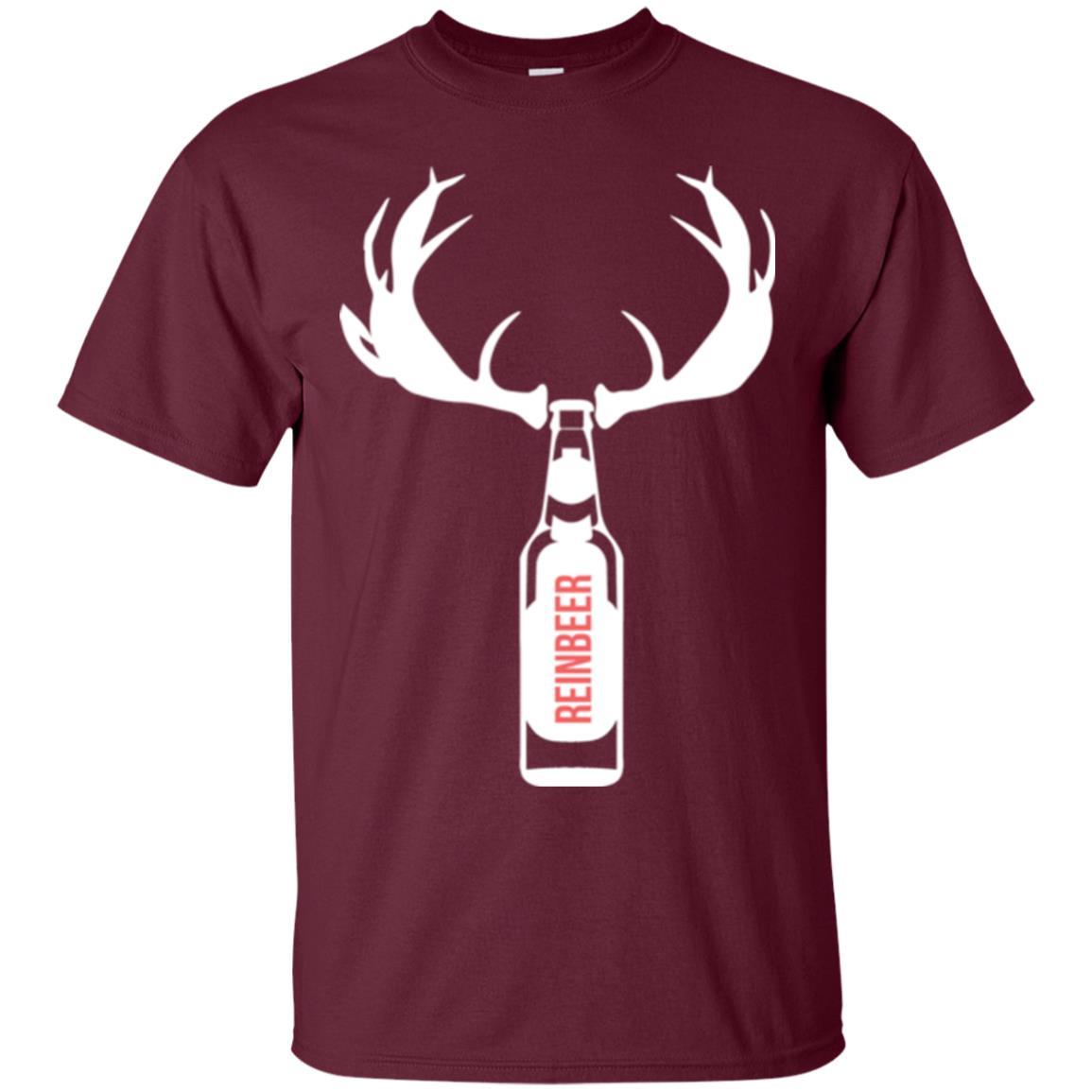 Christmas T-shirt Funny Christmas Reinbeer Maroon