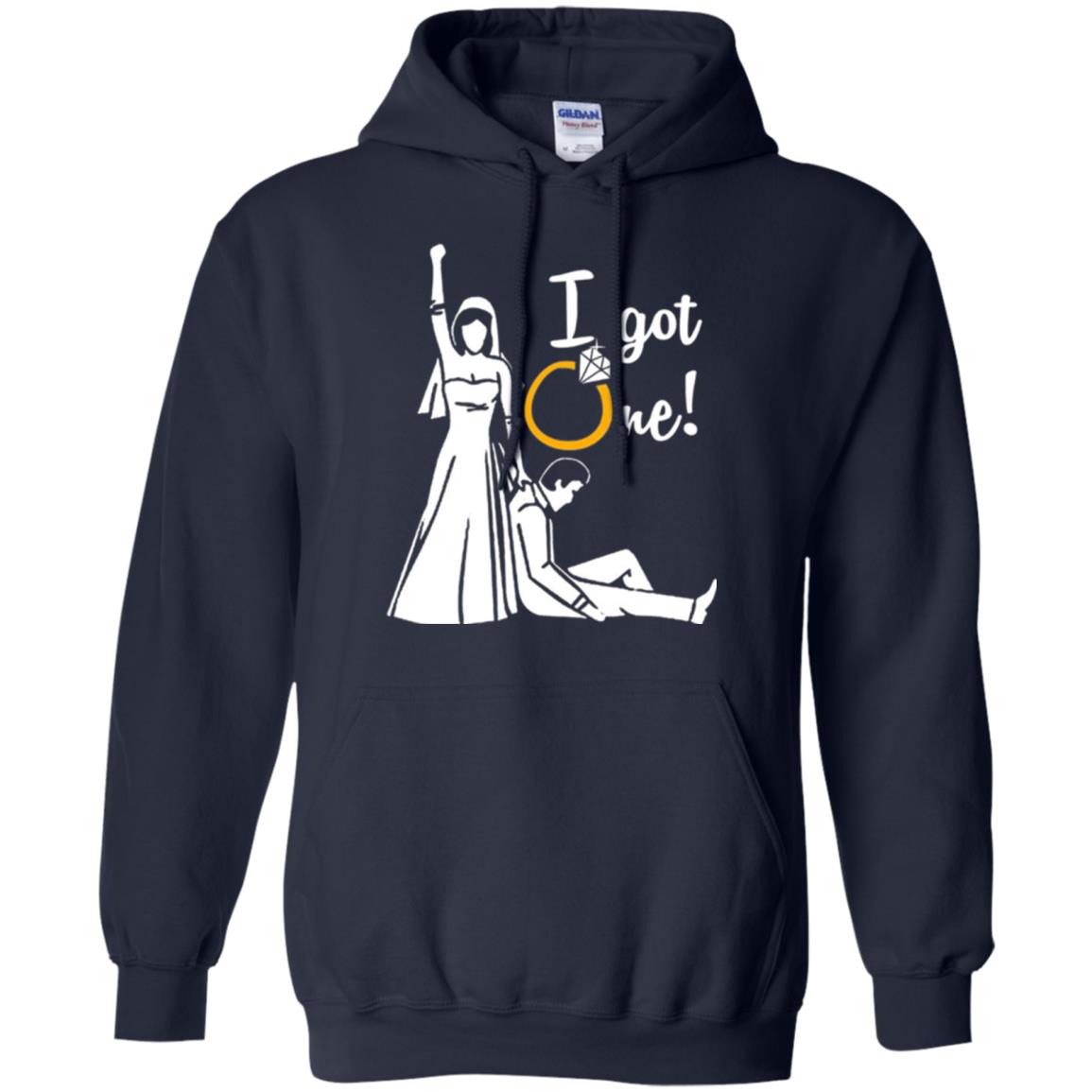Just Married T-shirt I Got One - Funny Gift For Bride Navy