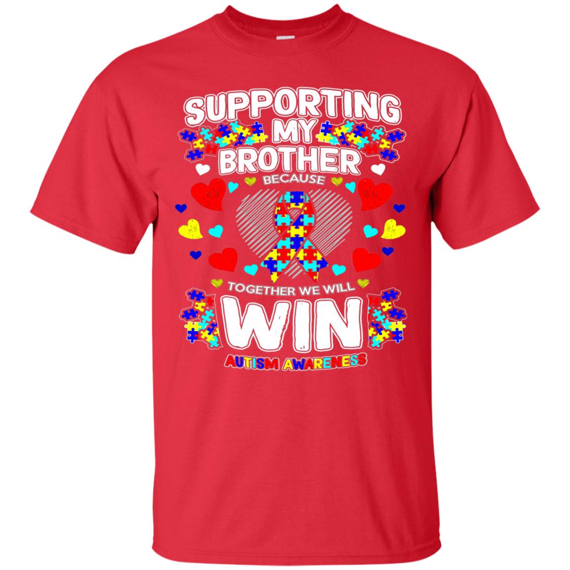 Autism Awareness Shirts For Supporting My Brother Red