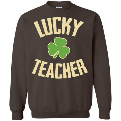 Lucky Teacher Shirt St. Patrick_s Day T-shirt Dark Chocolate