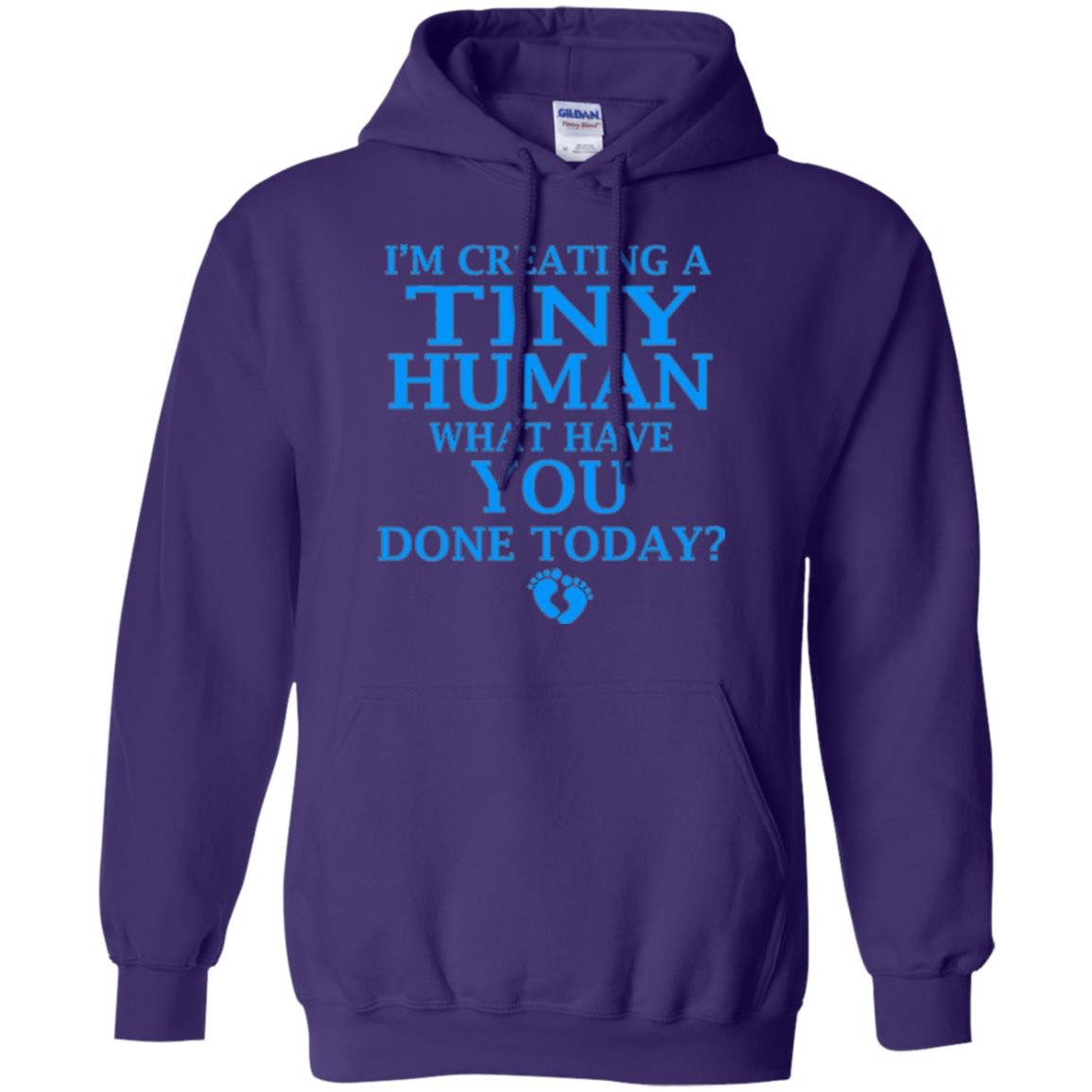 Funny Maternity Shirt Creating Tiny Human Blue Purple
