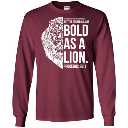 Christian T-shirt Bold As A Lion T-shirt Maroon