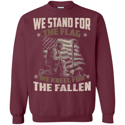 Veteran T-shirt We Stand For The Flag, We Kneel For The Fallen Maroon