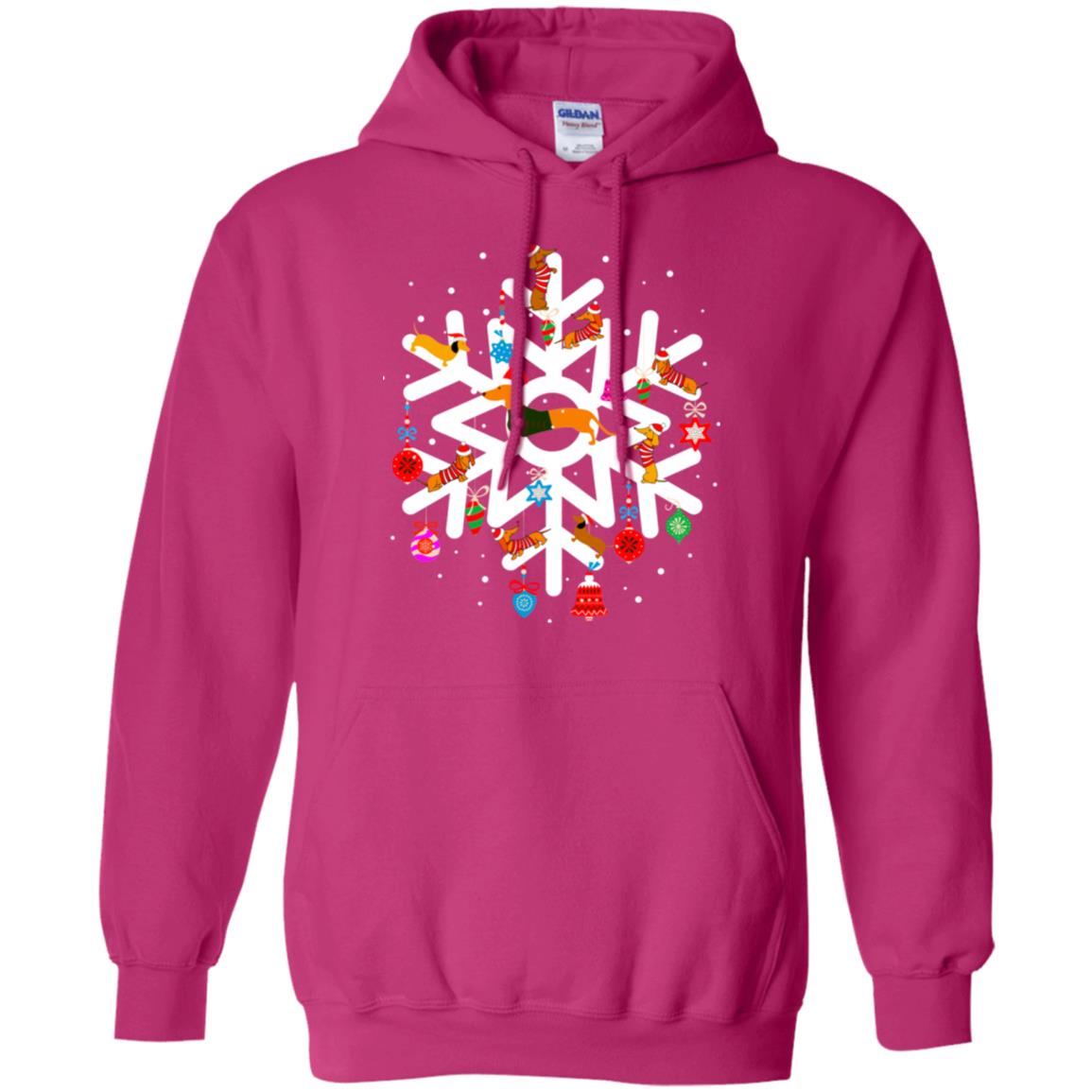 Winter Snow Flower Decorating Bauble And Dachshund X-mas Gift Shirt Heliconia