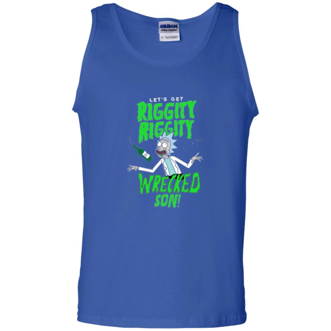 Rick Morty T-shirt Riggity Riggity Wrecked Spiral Royal