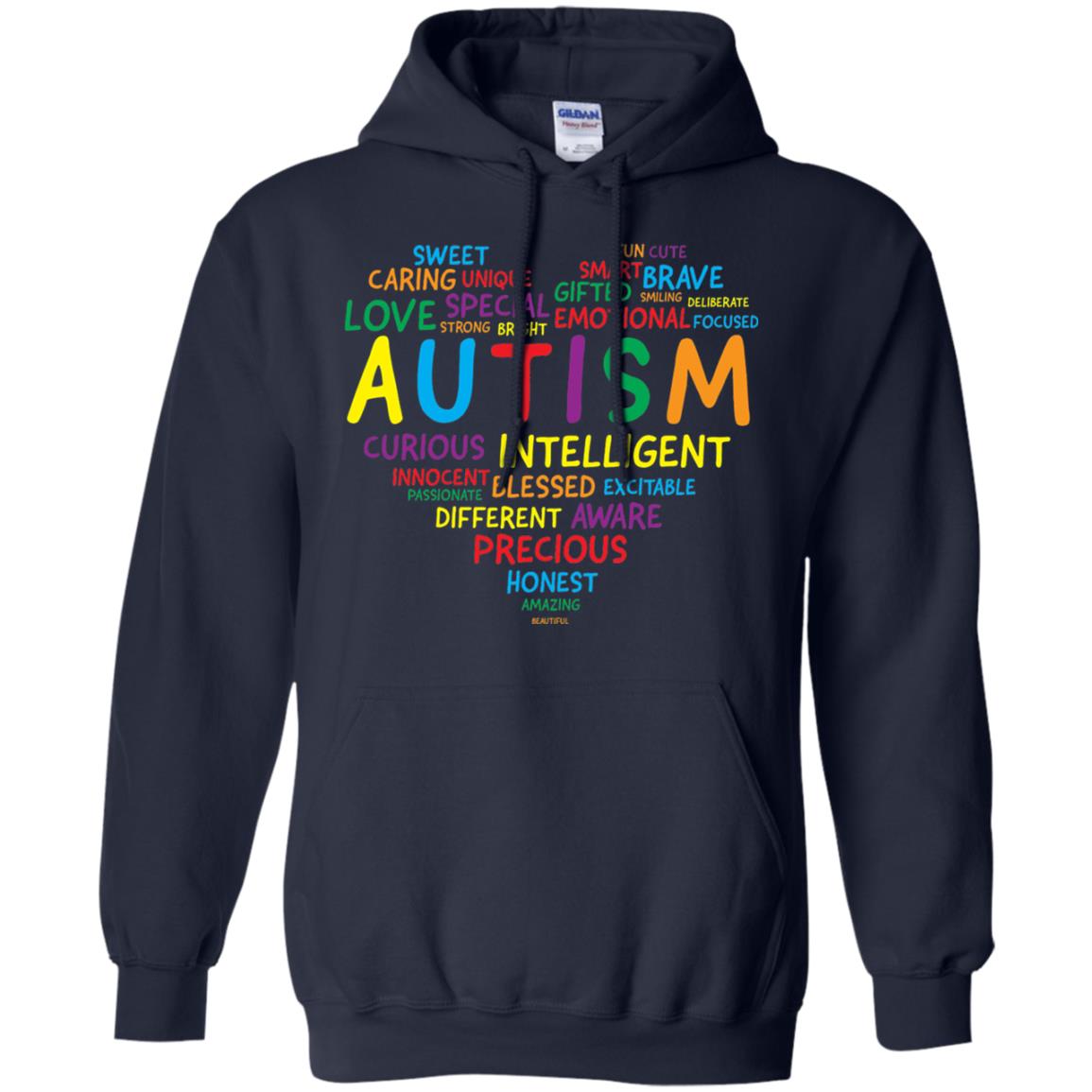 Autism Heart Autism Awareness T-shirt Navy