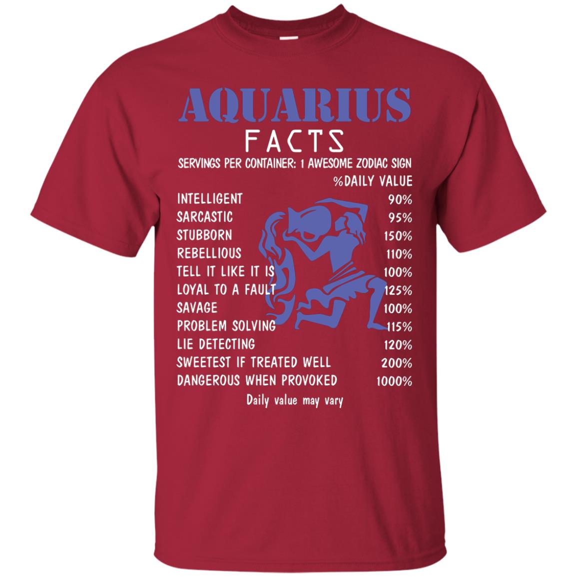 Aquarius Facts 1 Awesome Zodiac Sign Gift Shirt Fo Aquarius Horoscope Cardinal