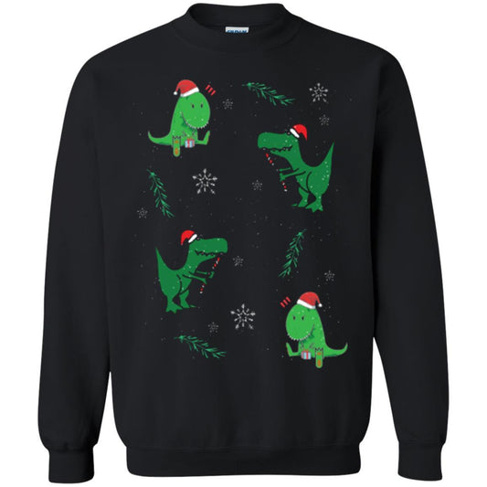 Funny Christmas T-shirt Merry Christmas Dinosaur Black